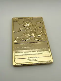 Mewtwo Burger King Gold Plated Bar Card - Pokemon 1999 - Image 2