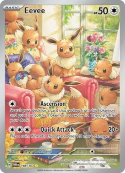 Pokemon TCG Eevee SV06 Twilight Masquerade Holo Illustration Rare 188/167 - Image 1