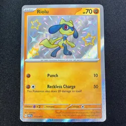 Riolu 173/091 Shiny Rare Paldean Fates Pokemon Near Mint Baby - Image 1