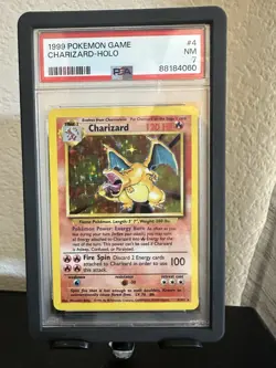 Pokemon TCG Charizard Base Set Holo Unlimited Rare Card 4/102 PSA NM 7 - Image 1