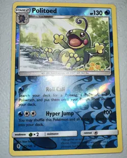 Politoed 25/145 Sm-Guardians Rising Reverse Holo Rare TCG Foil Pokemon Card - Image 1
