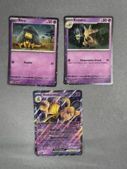 Abra Kadabra & Alakazam ex SVP 050 MINT 151 Promo 3 Card Set Pokemon MINT MT - Image 1