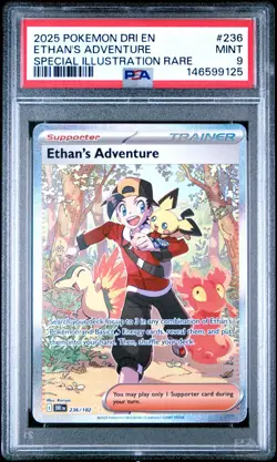 Pokemon Destined Rivals Ethan's Adventure SIR Full Art #236 PSA 9 MINT - Image 1