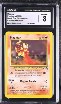 2000 Pokemon Black Star Promos Magmar Pokemon League #8 CGC 8 - Image 1