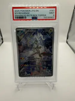 Pokemon TCG N's Reshiram Illustration Rare Holo 167/159 Sv09 PSA 9 Stamped - Image 1