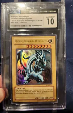 CGC 10 1st Edition LOB BLUE EYES WHITE DRAGON YU-GI-OH Yugioh Grail PORTUGUESE - Image 2