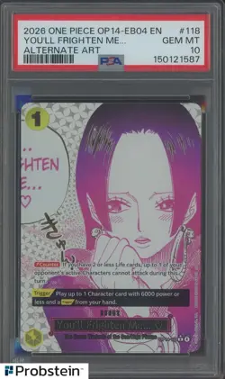 2026 One Piece EN OP14-EB04 Alternate Art #118 You'll Frighten Me.... PSA 10 - Image 1