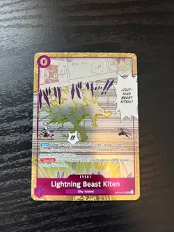 Lightning Beast Kiten (Dash Pack) Full Art Foil Kami's Island OP15-076 NM - Image 1