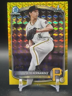 Seth Hernandez 2025 Bowman Draft 1st Chrome Yellow Geometric Refractor /75 BDC25 - Image 1