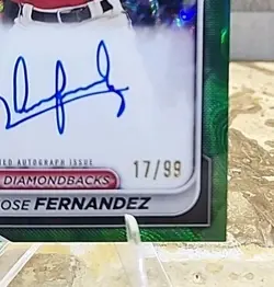2024 1st Bowman Chrome Autographs Jose Fernandez #CPA-JF Green Diamondbacks - Image 4