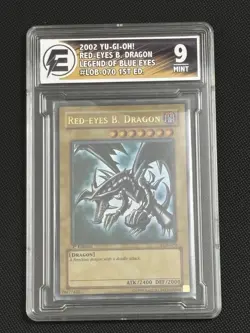2002 Yu-Gi-Oh Red-Eyes Black Dragon 1st Edition Asian English ES 9 (Please Read) - Image 1