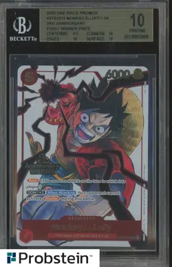 2025 One Piece Promos 3rd Anniversary ST01012 Monkey D. Luffy SR BGS 10 PRISTINE - Image 1