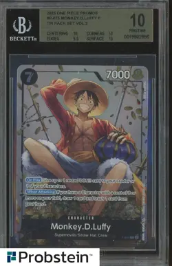 2026 One Piece Promos #P-075 Monkey D. Luffy P Tin Pack Set V.2 BGS 10 PRISTINE - Image 1