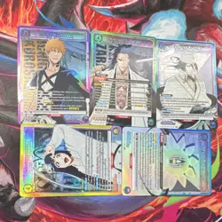 Union Arena Holo 5 Card Lot SR Ichigo Kurosaki Kenpachi Byakuya Giselle Mayuri - Image 1