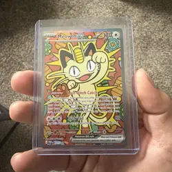 Pokemon Meowth EX Full Art Holo Card 121/088 POR Set Basic 170 HP - Image 1