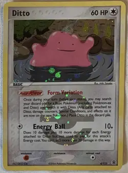 GMA 8 Ditto 4/112 Fire Red Reverse Holographic Pokemon Card - Image 1