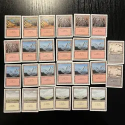 Lot 66 Vintage Magic The Gathering Cards Land Mountain Island & Others Revised - Image 4