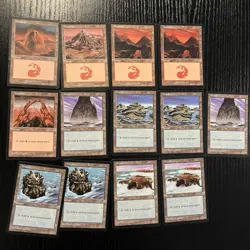 Lot 66 Vintage Magic The Gathering Cards Land Mountain Island & Others Revised - Image 5