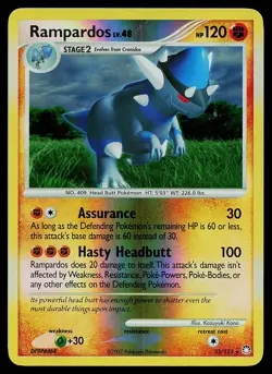 Pokemon Card - Rampardos Mysterious Treasures 33/123 Rare Reverse Holo - Image 1