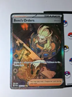 Pokemon Paldea Evolved Trainer Card Boss's Orders Ghetsis 265/193 Holo Rare - Image 1