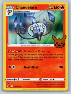 Chandelure - Trick Or Trade 2023 - Lost Origin STAMPED Holo Promo Card - Image 1