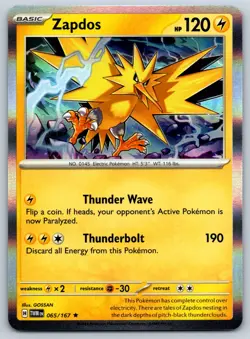 Zapdos - Holo Rare - Twilight Masquerade TWM 065/167 Pokemon Card - Image 1