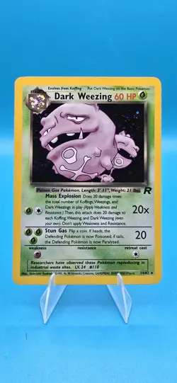Dark Weezing Holo Rare 14/82 – Team Rocket Set – Vintage Pokemon Card - Image 1