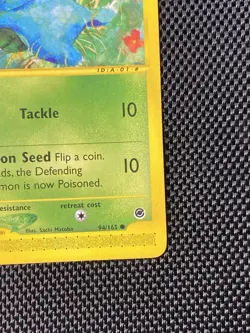 2002 Pokemon Expedition Bulbasaur Card 94/165 LP+ - Image 4