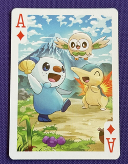 Pokemon Playing Cards Ace of Diamonds Pal City Poker - Rowlet Oshawott Cyndaquil - Image 1