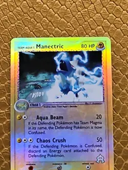 Team Aqua's Manectric 29/95 Reverse Holo Pokemon Card TCG - NM/LP - Image 2