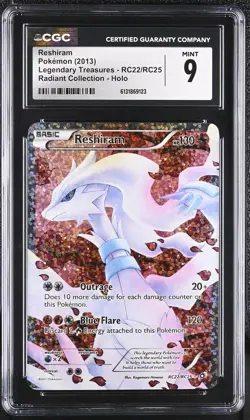 CGC 9 Reshiram RC22/RC25 Legendary Treasures Radiant Collection Holo Pokemon - Image 1