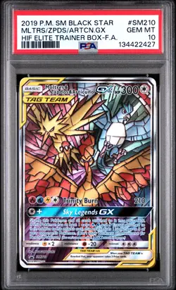 2019 POKEMON SM BLACK STAR PROMO FULL ART/MOLTRES & ZAPDOS & ARTICUNO GX PSA 10 - Image 1