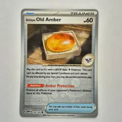 Antique Old Amber 154/165 Common 151 Pokemon Reverse Holo Near Mint - Image 1