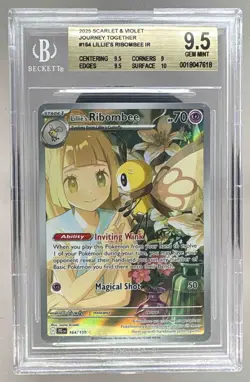 0018047618 7618 Lillie's Ribombee 2025 Pokemon Journey Together #164/159 BGS 9.5 - Image 1