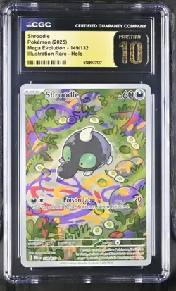 Shroodle *CGC PRISTINE 10* Illustration Rare *Mega Evolution* #149 * Pokemon - Image 1