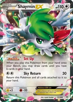 Shaymin EX 77/108 Roaring Skies 2015 XY Ultra Rare Pokemon TCG - Image 1