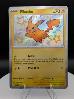 Pokemon TCG: Paldean Fates: 131/091: Pikachu Baby Shiny Holo Rare (NM) - Image 1