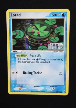 Lotad 55/100 Reverse Holo Stamped EX Crystal Guardians Pokemon TCG 2006 LP+ - Image 1