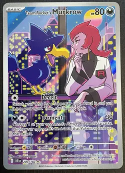 Team Rocket's Murkrow 200/182 - Destined Rivals-ILLUSTRATION RARE - 2025 Pokemon - Image 1
