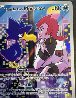 Team Rocket's Murkrow 200/182 - Destined Rivals-ILLUSTRATION RARE - 2025 Pokemon - Image 2