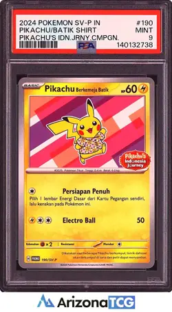 Pokemon 2024 Batik Pikachu 190/SV-P Indonesia Journey Indonesian PSA 9 - Image 1