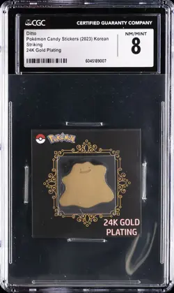 2023 POKEMON STICKER STRIKING CANDY 24K GOLD DITTO CGC 8 - Image 1