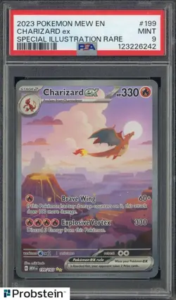 2023 Pokemon Mew En Special Illustration Rare #199 Charizard Ex PSA 9 MINT - Image 1