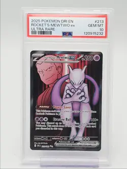ROCKET'S MEWTWO EX 2025 POKEMON S & V DESTINED RIVAL ULTRA RARE PSA 10 Q1048 - Image 1