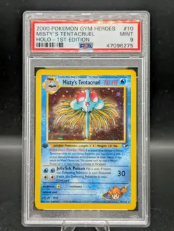 2000 Pokemon PSA 9 1st Edition Misty's Tentacruel Holo 10/132 Gym Heroes MINT 🚀 - Image 1