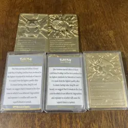 1999 Pokemon 23K Gold-Plated Burger King Lot of 5 Nintendo Promo Trading Cards - Image 2