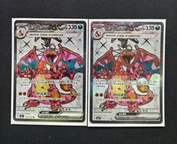 2 Lot Pokemon TCG Chinese CARD SR Charizard eX XL92 - Image 1