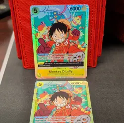 Bandai One Piece Card Game OP07 Monkey.D.Luffy OP07-109 Lot of 2 Holo Character - Image 1