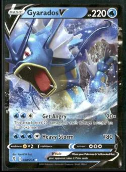 GYARADOS V Pokemon Ultra Rare Holo SWSH07 Evolving Skies 028/203 Card 1910 - Image 1