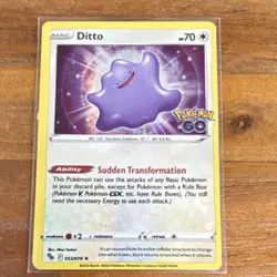 Ditto 053/078 Pokemon GO Holo Rare Basic 70 HP Sudden Transformation Card - Image 1